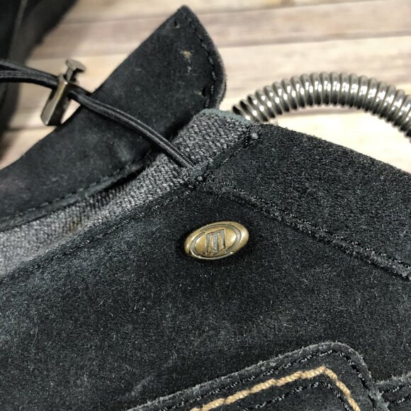 Tecnica Cowhide Leather Ankle Boots Womens Size 8.5  Drawstring Black Slip On - Picture 7 of 11